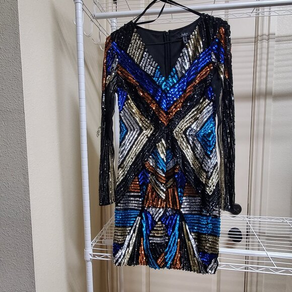 Aidan Mattox Mini Sequin Cocktail Dress size 6 - Picture 1 of 7